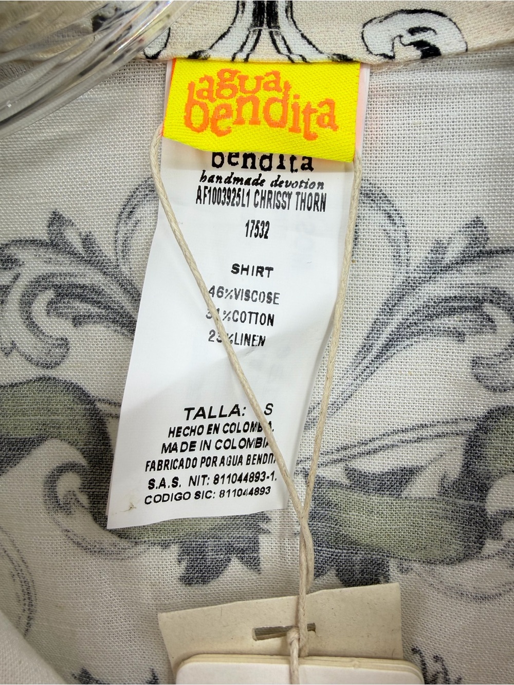 Agua Bendita NWT Chrissy Thorn Shirtdress Cover-Up Tunic Cotton Linen Size S - Picture 9 of 15